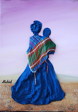 Tableau# 10-2    9”x11” —-13”x17” acrylic on canvas yazd silk