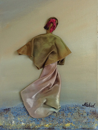 Tableau #11-5 9"x12" Acrylic on canvas hand painted silk