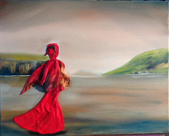 Tableau#11-44 Oil on canvas, hand painted silk