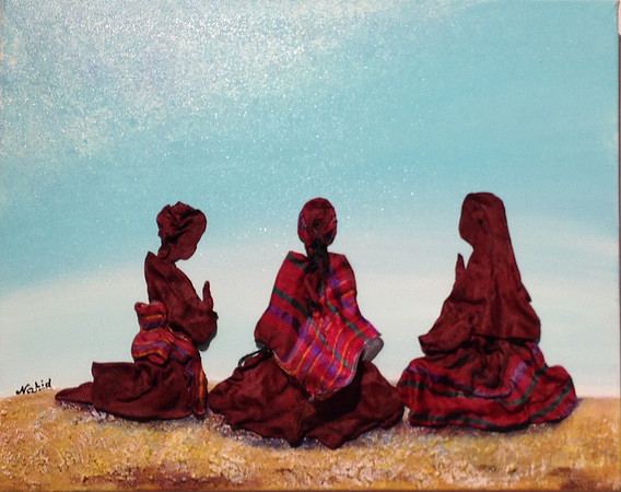 Tableau # 10-60 acrylic on canvas 16”x20” Yazd silk